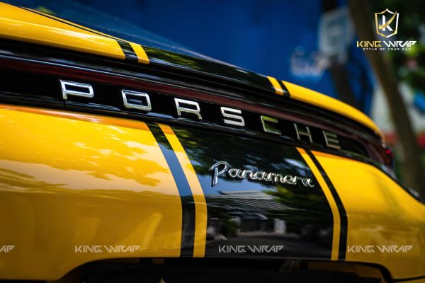 Dán đổi màu vàng Porsche Panamera 
