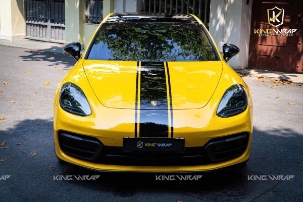 Dán đổi màu vàng Porsche Panamera 