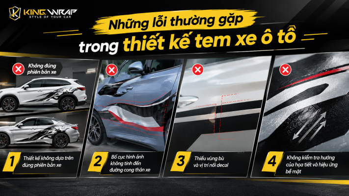 Những lỗi thường gặp trong thiết kế, in ấn và thi công tem xe ô tô