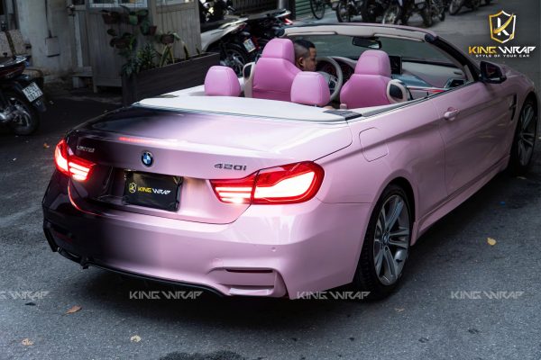 Dán đổi màu hồng pastel fading cho BMW 420i