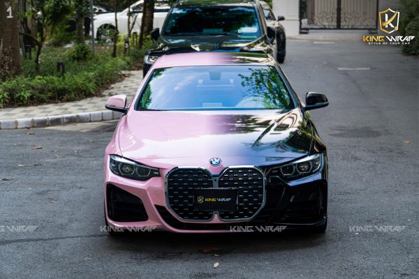 Dán đổi màu hồng pastel fading cho BMW 420i