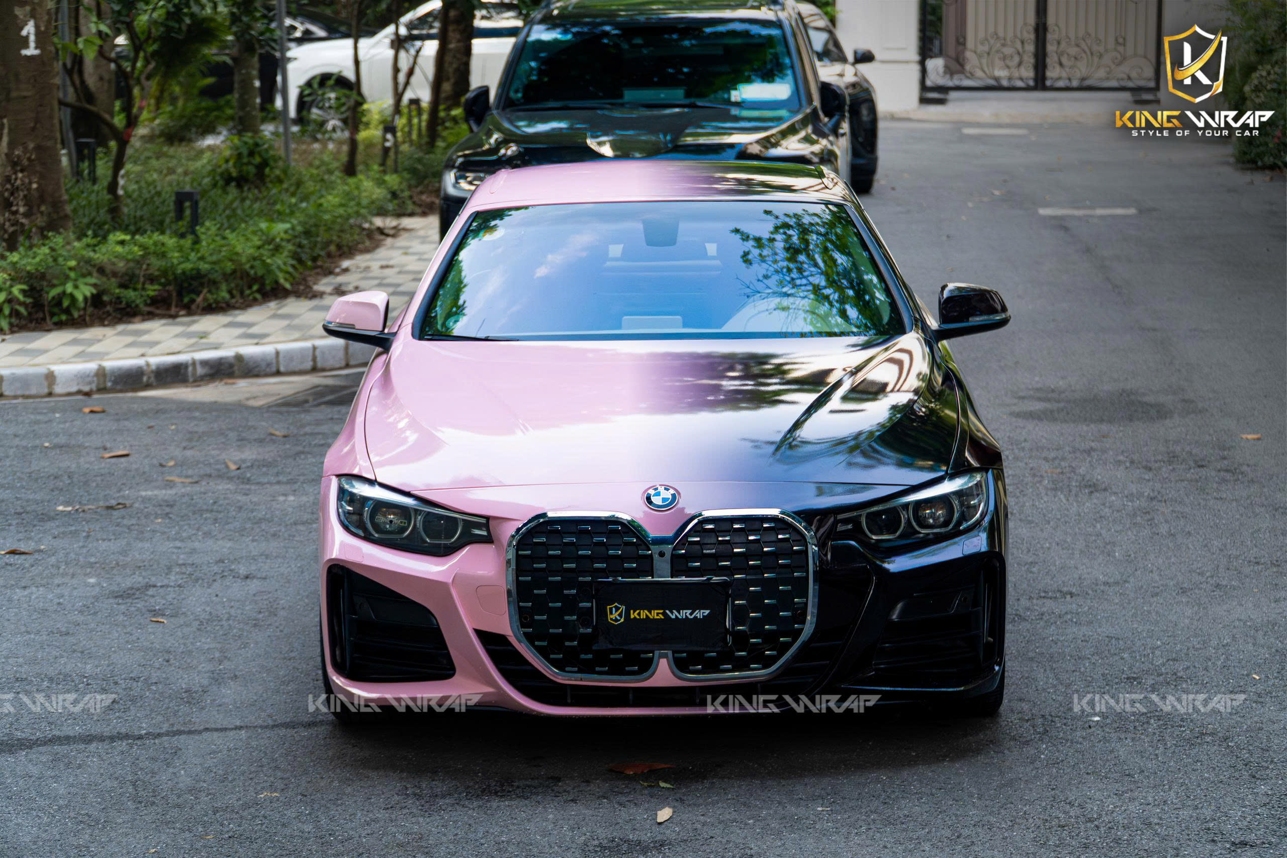 Dán đổi màu hồng pastel fading cho BMW 420i