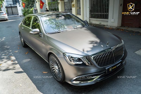 Dán đổi màu xám satin Maybach S450 Dán đổi màu xám satin Maybach S450