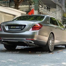 Dán đổi màu xám satin Maybach S450 4 Dán đổi màu xám satin Maybach S450