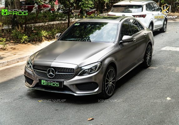 Dán đổi màu xám titan VinylFrog Mercedes C300 Dán đổi màu xám titan VinylFrog Mercedes C300