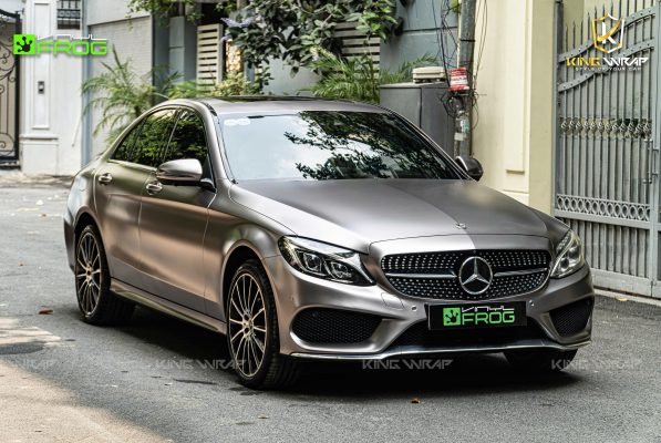 Dán đổi màu xám titan VinylFrog Mercedes C300 Dán đổi màu xám titan VinylFrog Mercedes C300