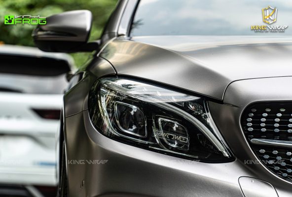 Dán đổi màu xám titan VinylFrog Mercedes C300 Dán đổi màu xám titan VinylFrog Mercedes C300