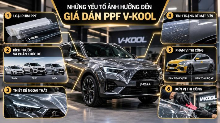 Giá dán PPF V-KOOL cho ô tô: Chi tiết từng dòng phim